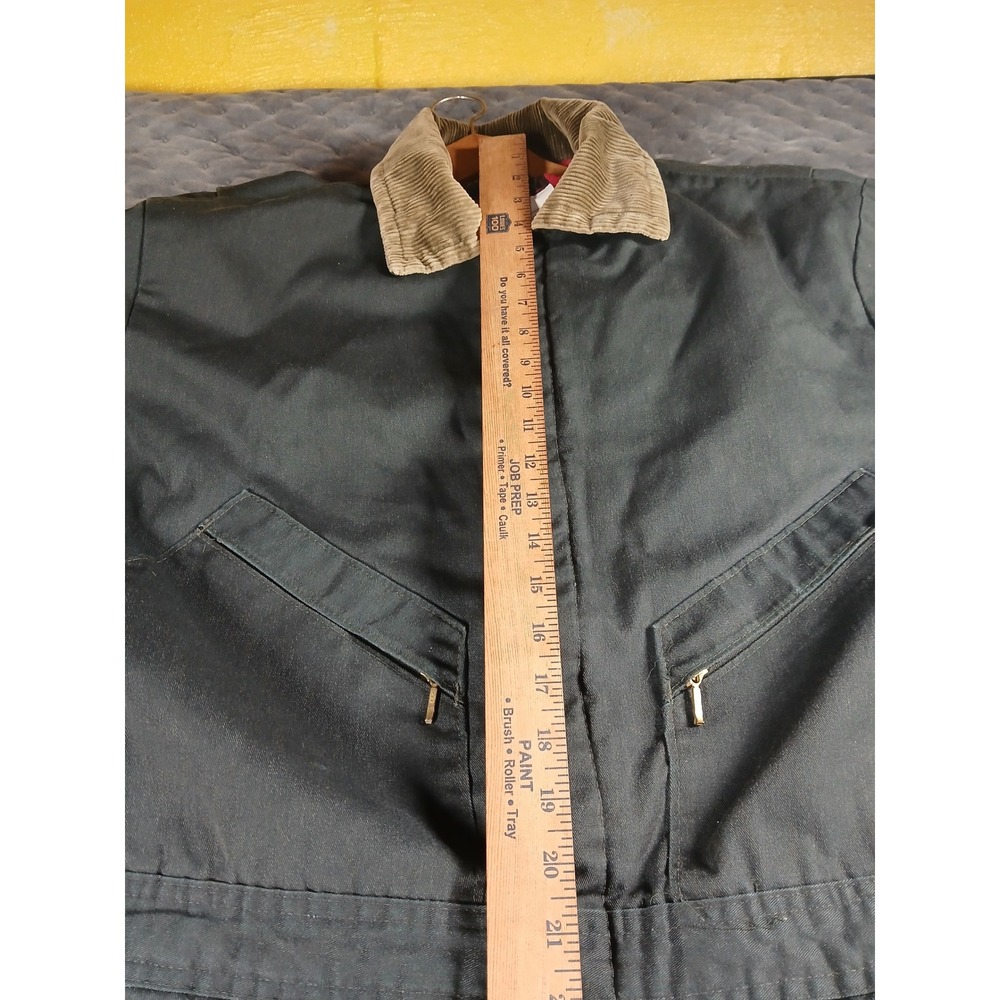 Walls Zero-Zone Insulated Coveralls Mens XL Green Duck Canvas Quilted Jumpsuit - Picture 13 of 16